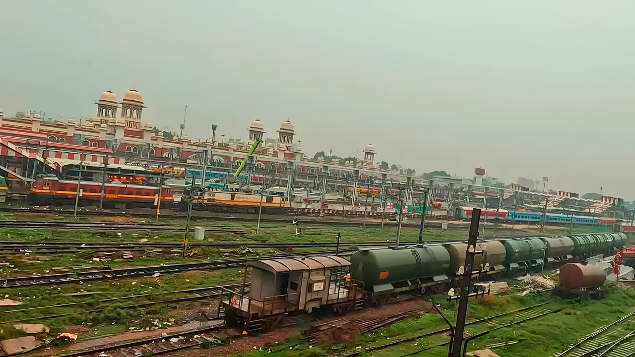 charbagh railway station with old train